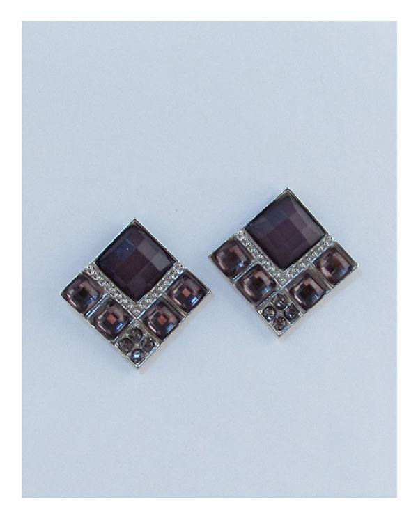 Squared faux stone earrings