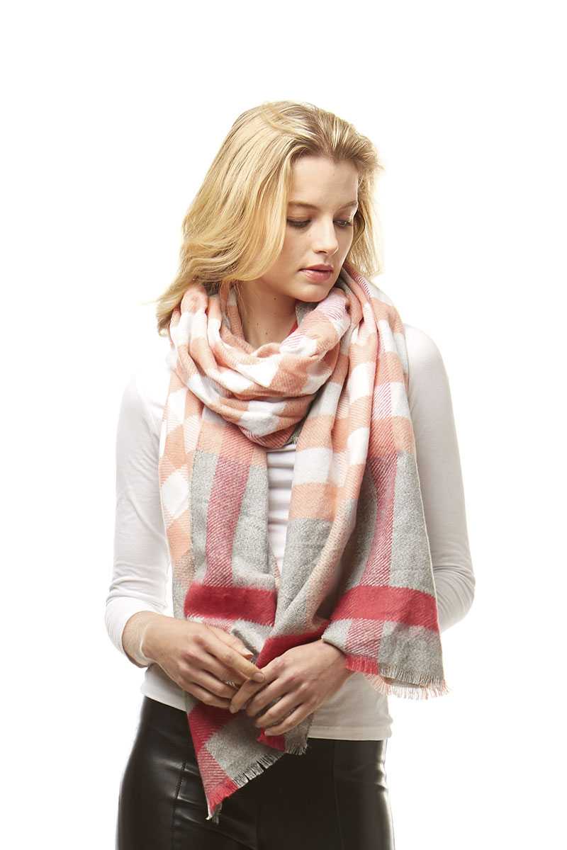 Plaid Oblong Scarf