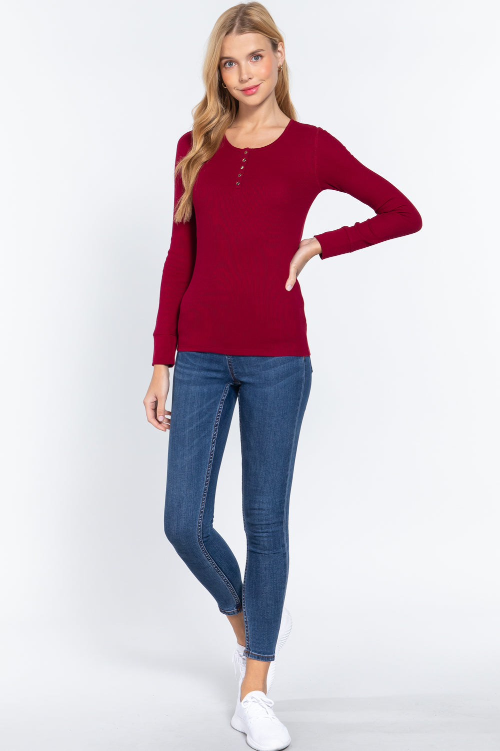 Long Slv Scoop Neck Thermal Top