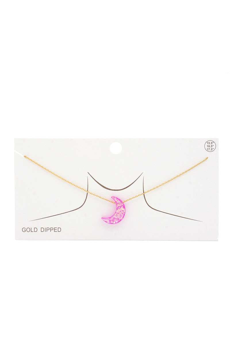 Iridescent Moon Gold Dipped Necklace