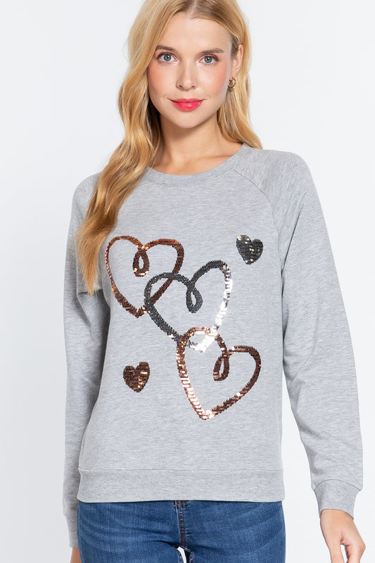 Sequins French Terry Pullover Top