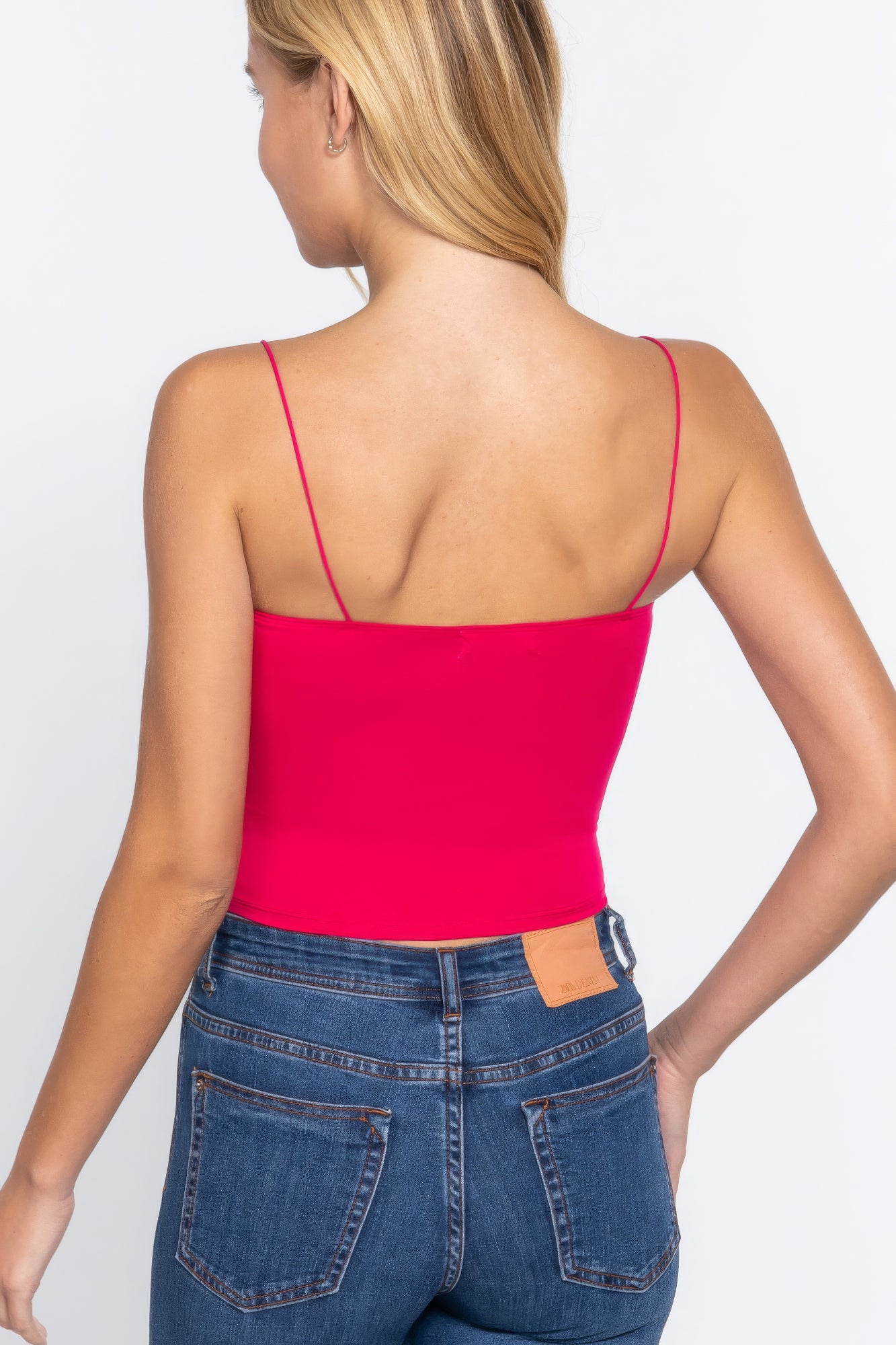 Elastic Strap Two Ply Dty Brushed Knit Cami Top