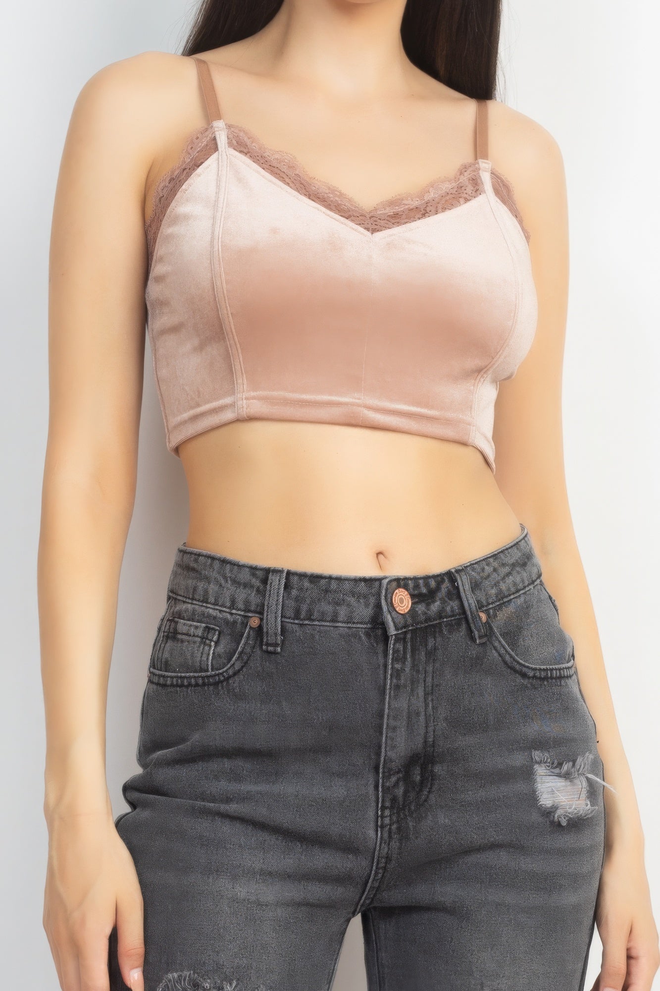 Sleeveless Corset Velvet Crop Top