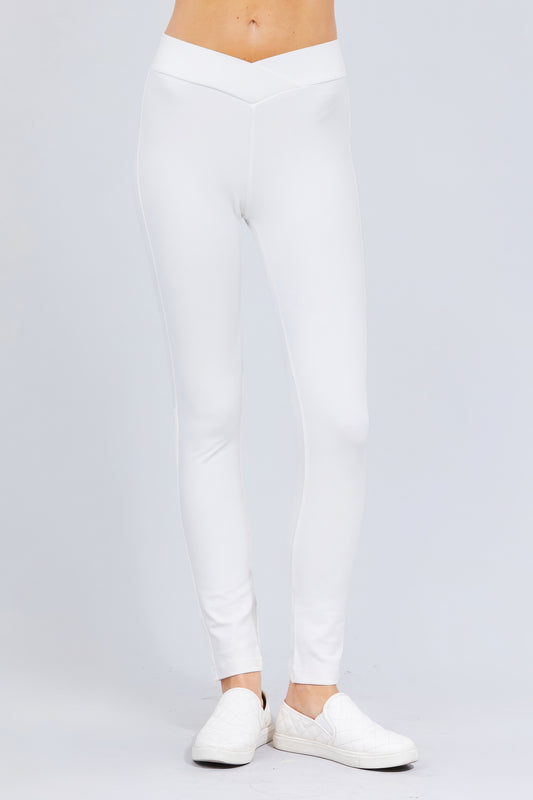 Mid-rise Ponte Pants