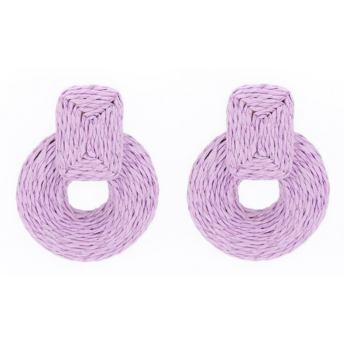 Rnd Col Raffia Wrap Earring