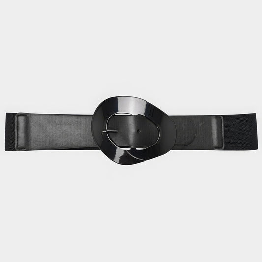 Fashion Oval Shape Buckle Elastic Belt