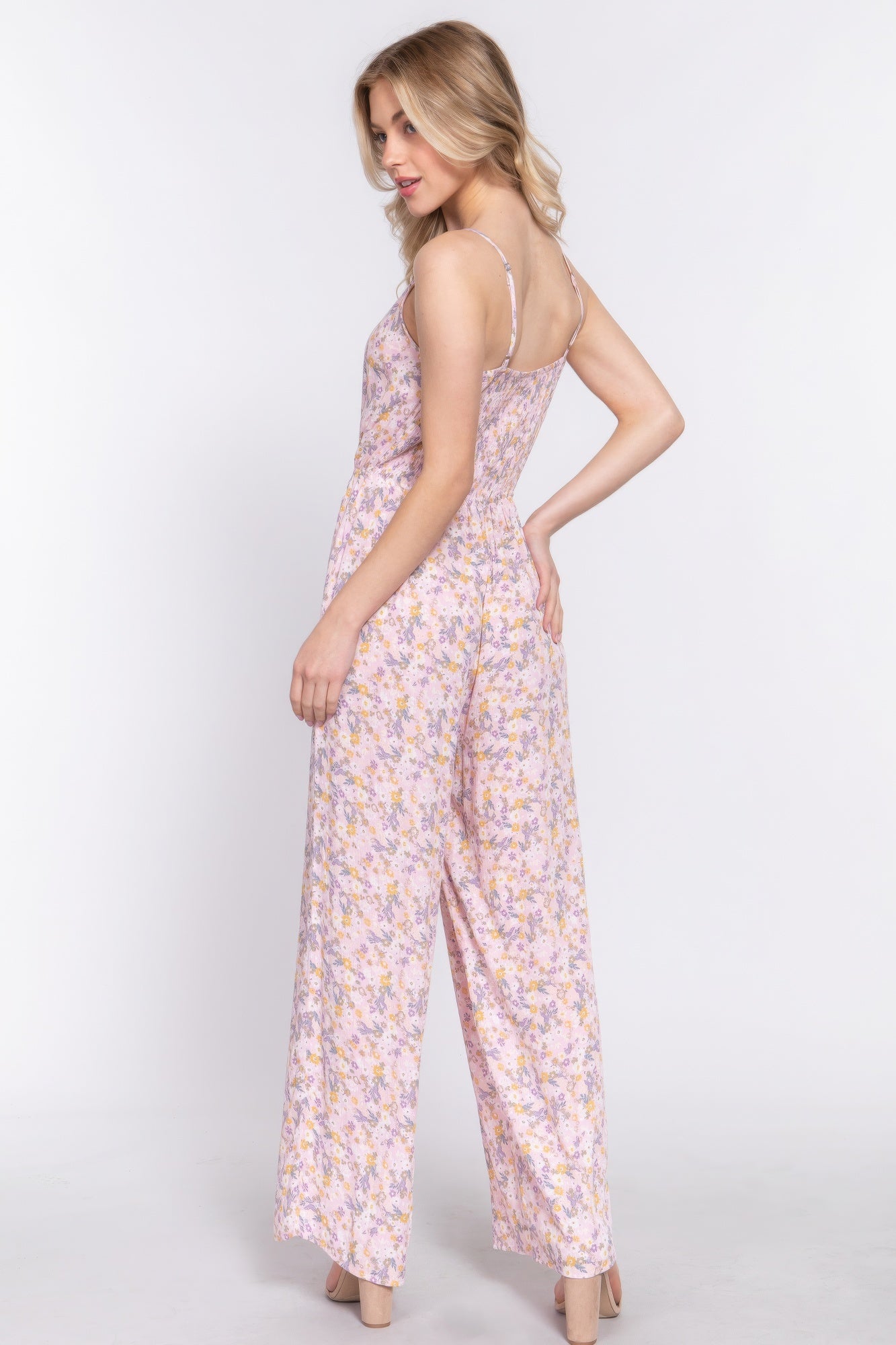 Floral Print Woven Cami Jumpsuit