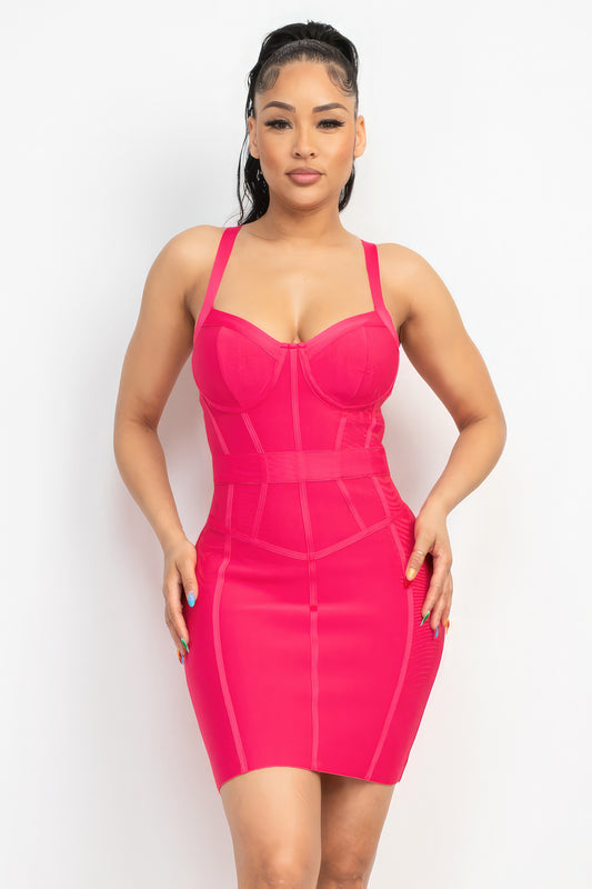 Sweetheart Wide Strap Bandage Dress