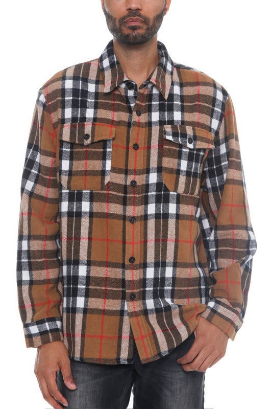 Men's Checkered Soft Flannel Shacket