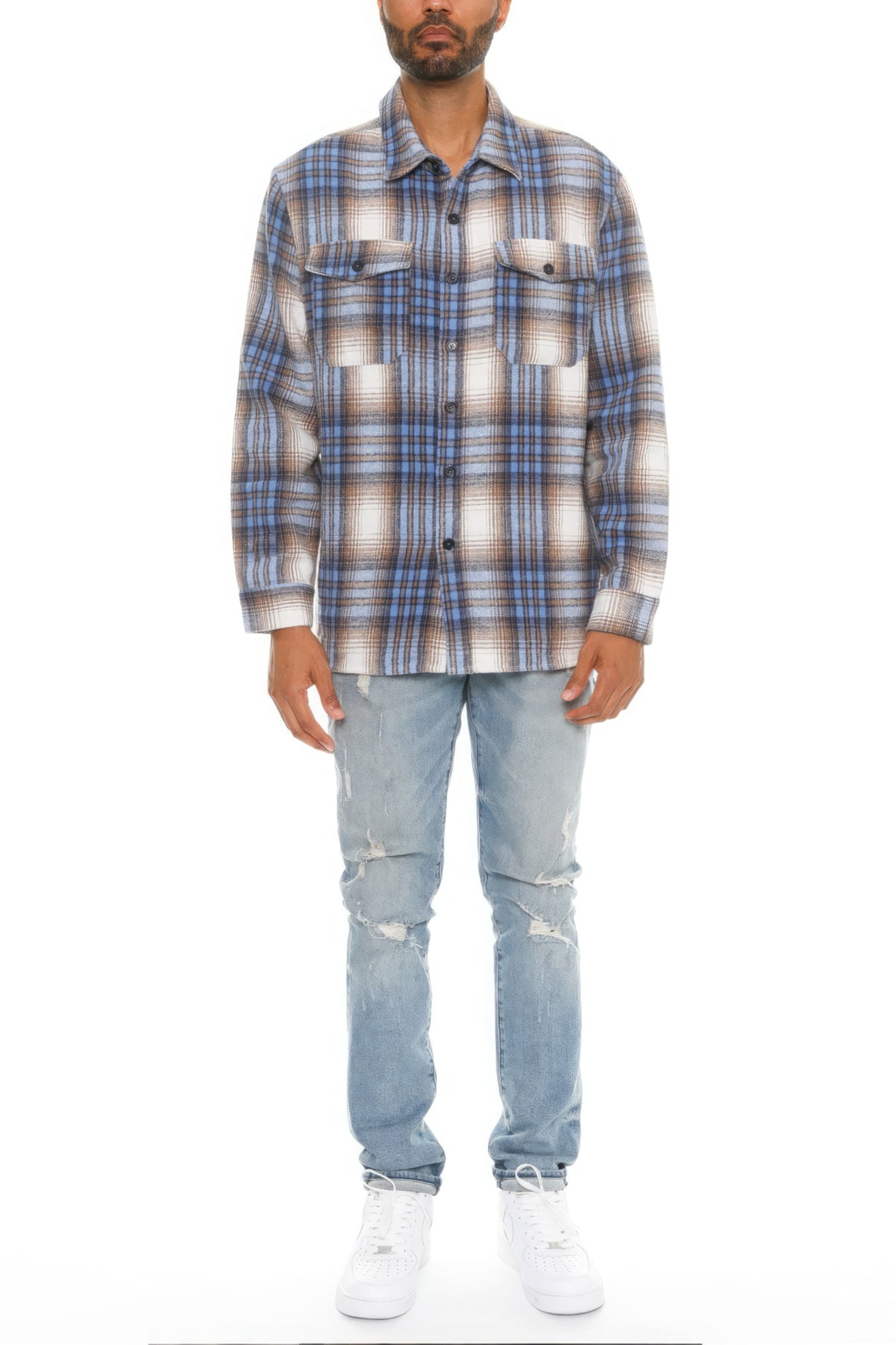 Men's Checkered Soft Flannel Shacket