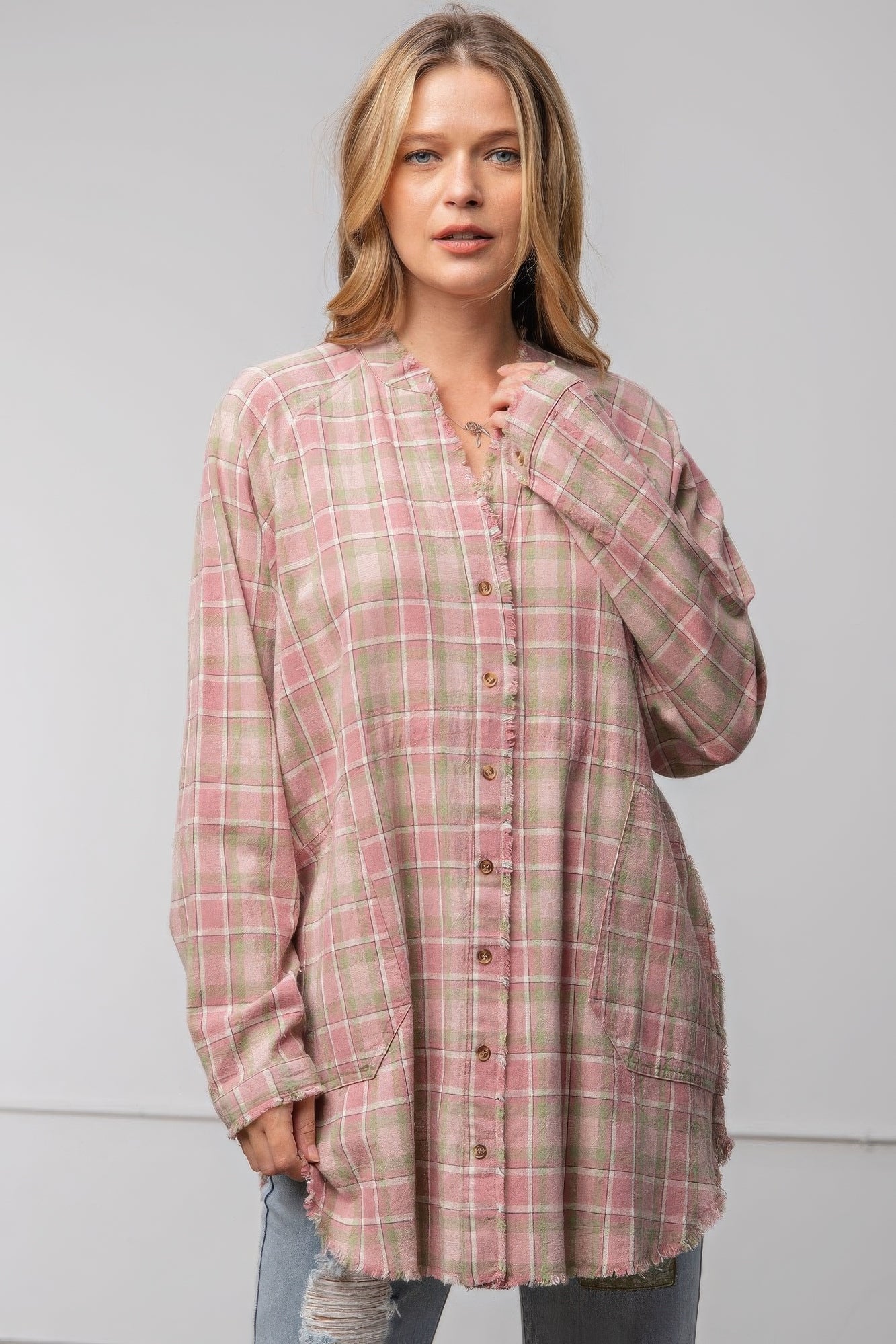 Plaid Cotton Linen Shirt